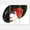 Designart - Red Head Lady In Hat Portrait of Woman - Modern Canvas Wall Art Print
